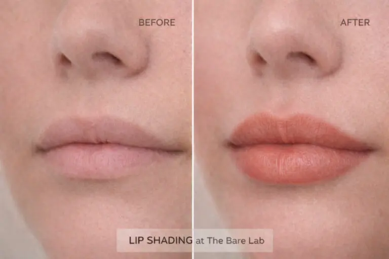 Before and after lip shading results.